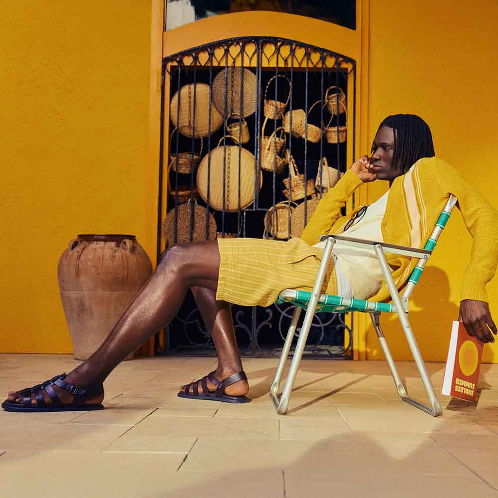 Warleya-In Men's Brown Strap Sandals